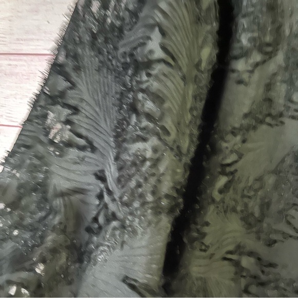 Shein VNeck With Tie Black Fuzzy Long Sleeve Blouse Size Medium - Picture 4 of 5